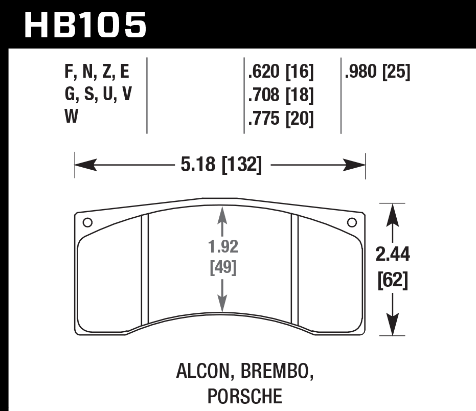HB105D.620 - Hawk ER-1 Brake Pads; - Image 2