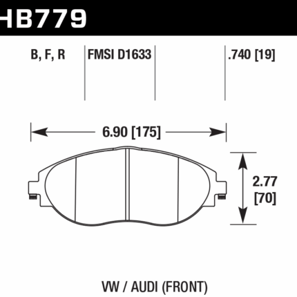 HB779N.740 - Hawk HP Plus Brake Pads; Front