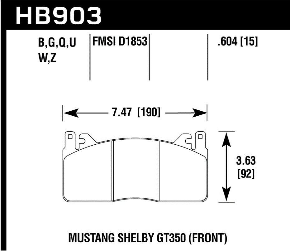HB903Z.604 - Hawk PC Brake Pads; Front - Image 2