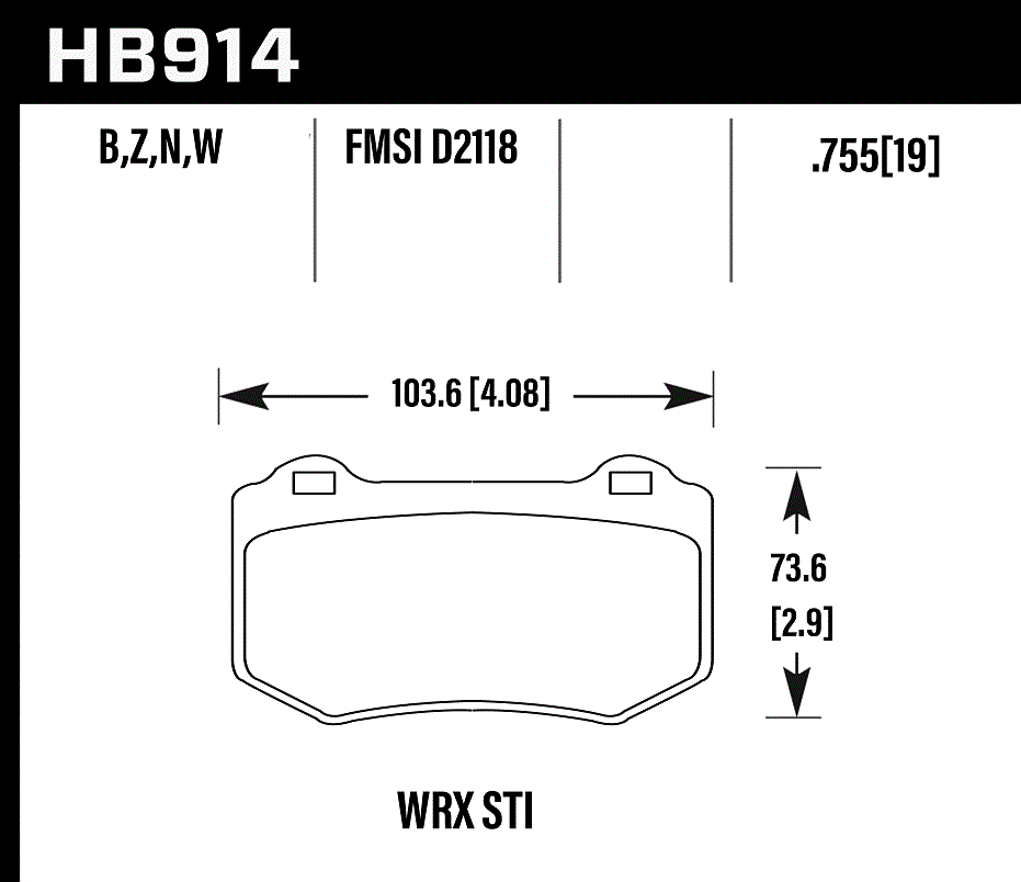 HB914B.580 - Hawk HPS 5.0 Brake Pads; Rear - Image 2
