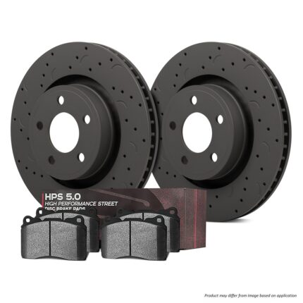 HKC4076.194B - Hawk Brake Kit - HPS 5.0 Pads & Talon Slotted & Drilled Discs; Rear