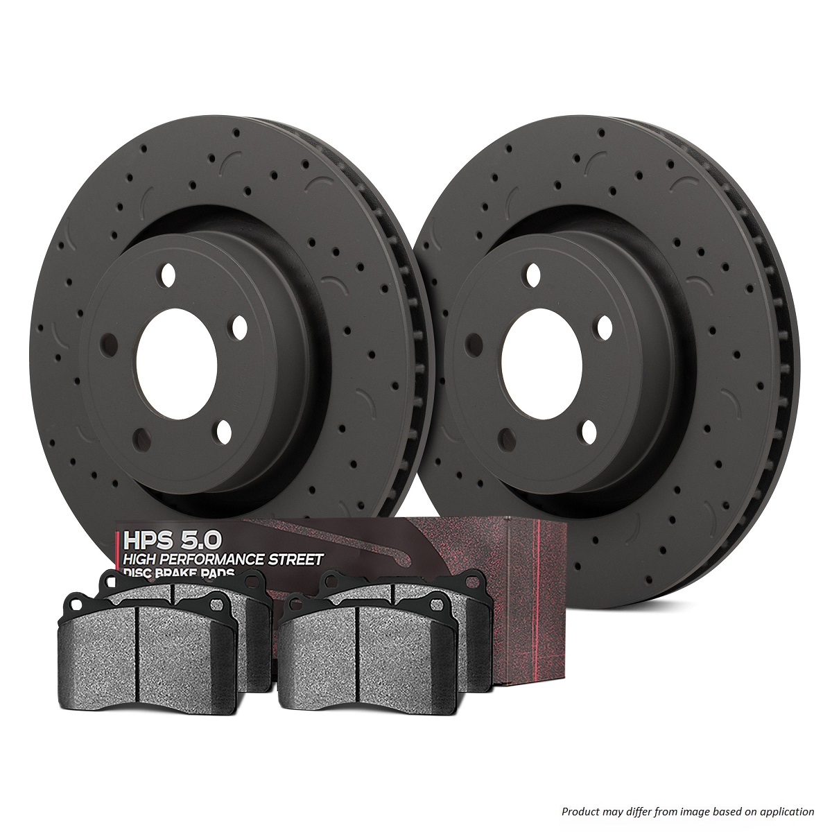 HKC4281.519B - Hawk Brake Kit - HPS 5.0 Pads & Talon Slotted & Drilled Discs; Front