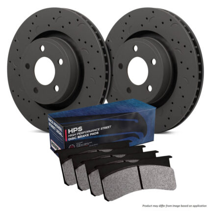 HKC4041.430F - Hawk Brake Kit - HPS Pads & Talon Slotted & Drilled Discs; Rear