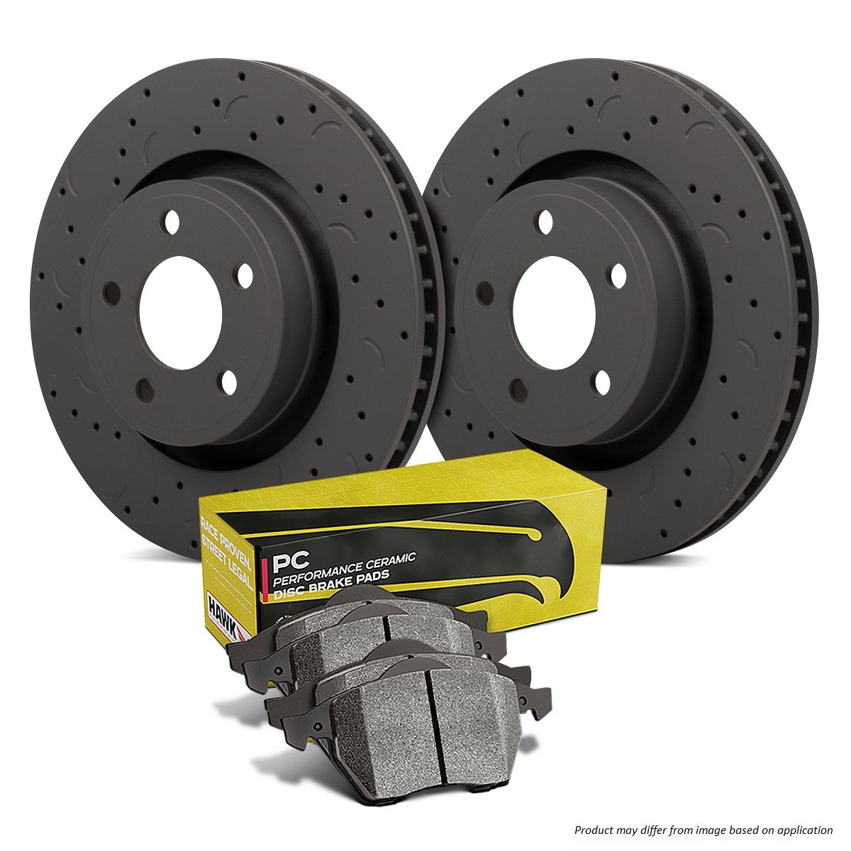 HKC4199.701Z - Hawk Brake Kit - PC Pads & Talon Slotted & Drilled Discs; Front