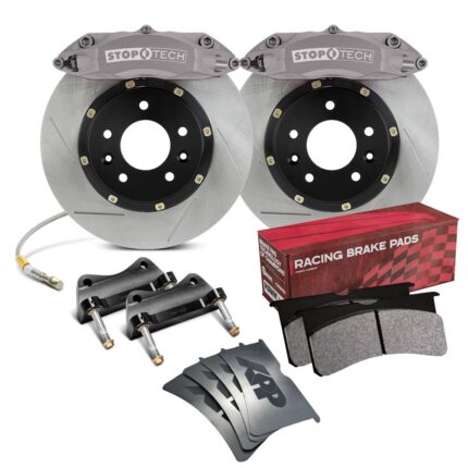 StopTech Competition Race Big Brake Kit - Front - 282x25mm Straight Slotted - ST-43R Grey Anodized